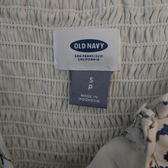 Old Navy Ditsy Floral Sundress White With Blue And Green Womens Small - Picture 3 of 4